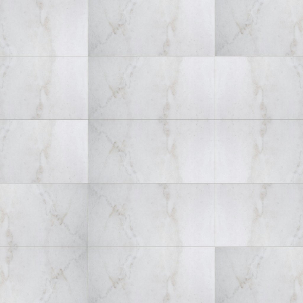 Marble Systems Crystal White Polished Marble Look Porcelain Tile 12x24 - Crystal White
