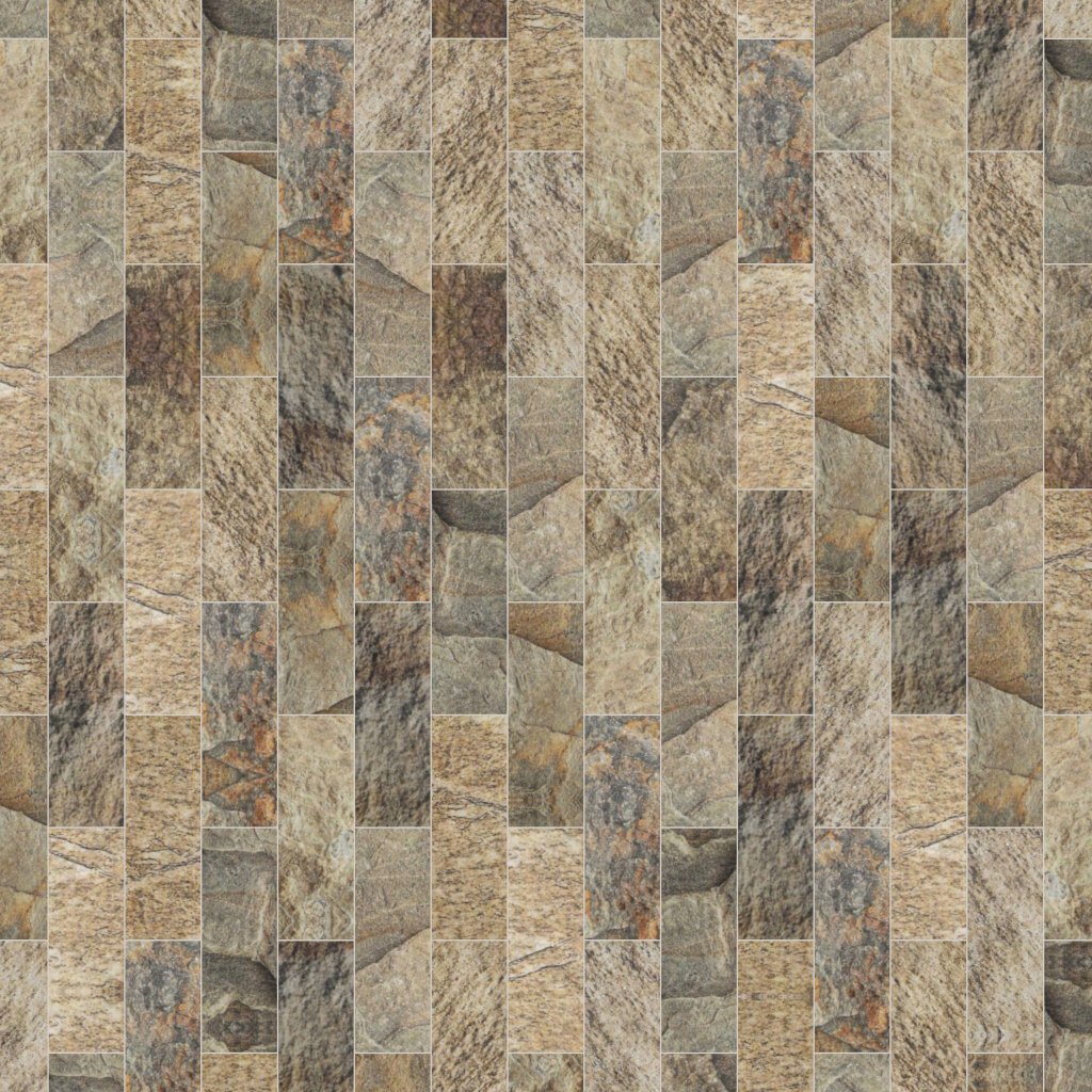 Qualis Ceramica Chelsea Collection Slate Stone Beige Glazed Ceramic 2"x6" Brick
