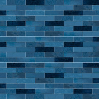 Qualis Ceramica Morocco 3x11 Blue Gloss - Alternating 1/2