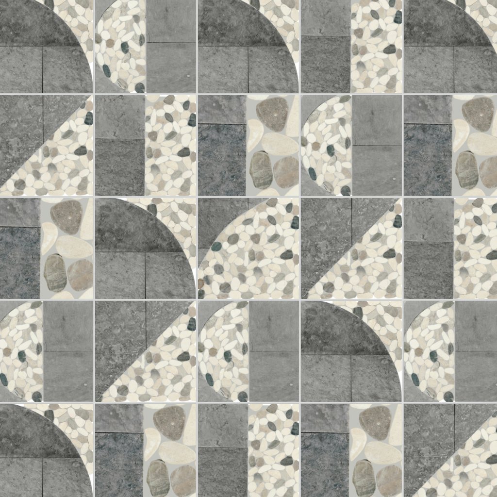 Daltile Pebble Oasis Coal, Art Deco Pebble, Honed - Coal