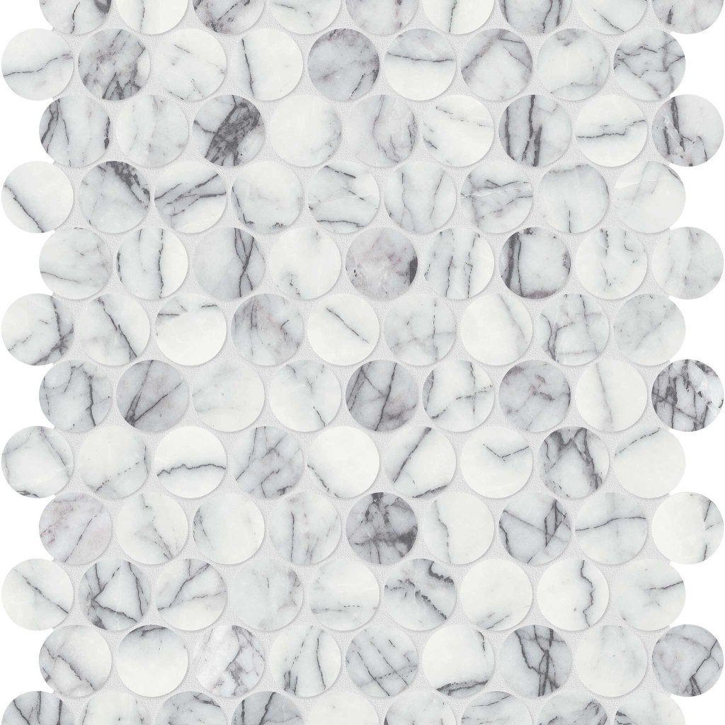 Qualis Ceramica Lilac Volta 1.25 Penny Round Mosaic