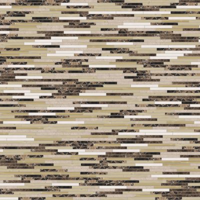 Marble Systems Caramelo Salado Glossy Liner Blend Glass Mosaic 12x12 - Caramelo Salado - 12" x 12" x 3/8"