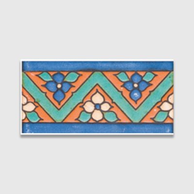 Marble Systems #136 B Glazed Flower Ceramic Border Tiles 3x6 - #136 B - 3" x 6" x 3/8"