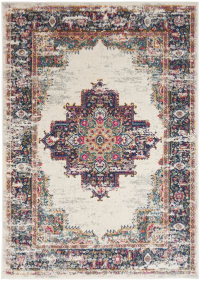 Nourison Home Nourison Passion PSN03 5'3" x 7'3" Ivory Blue Vintage Indoor Rug - 5'3" x 7'3"