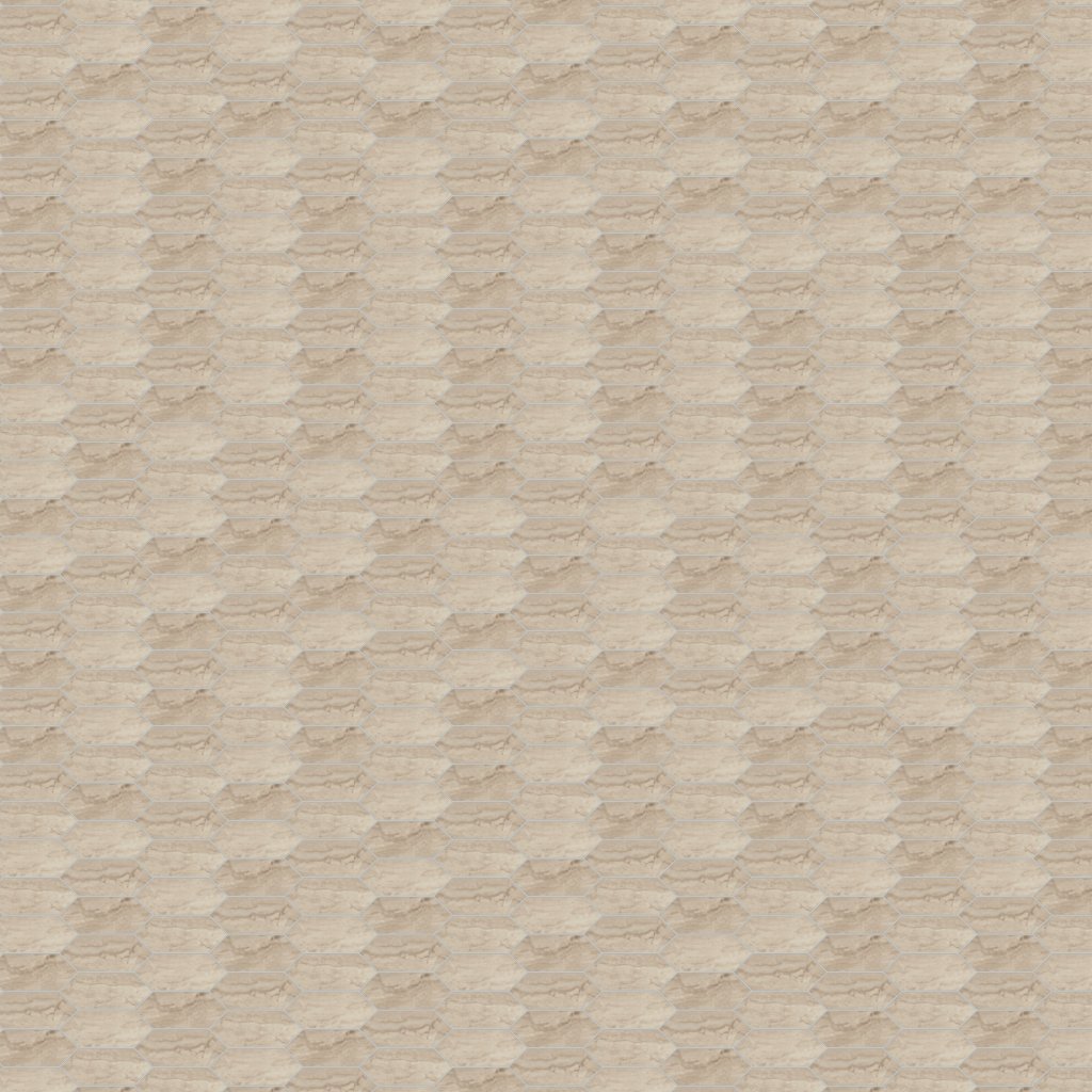 Daltile Marble Attache Travertine, Linear Hexagon, 2X5, Matte - Travertine
