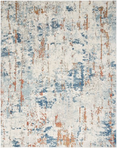 Nourison Home Nourison Concerto CNC01 7'10" x 9'10" Beige Blue Rust Modern Indoor Rug - 5'3" x 7'3"