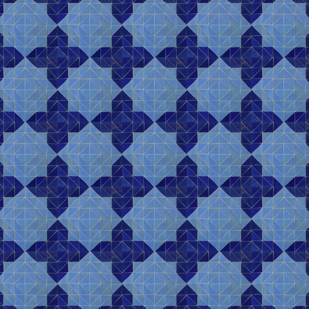 Marble Systems Lavender Blue, Dark Blue Glossy Fassi Zellige Mosaic 12x12 - Dark Blue