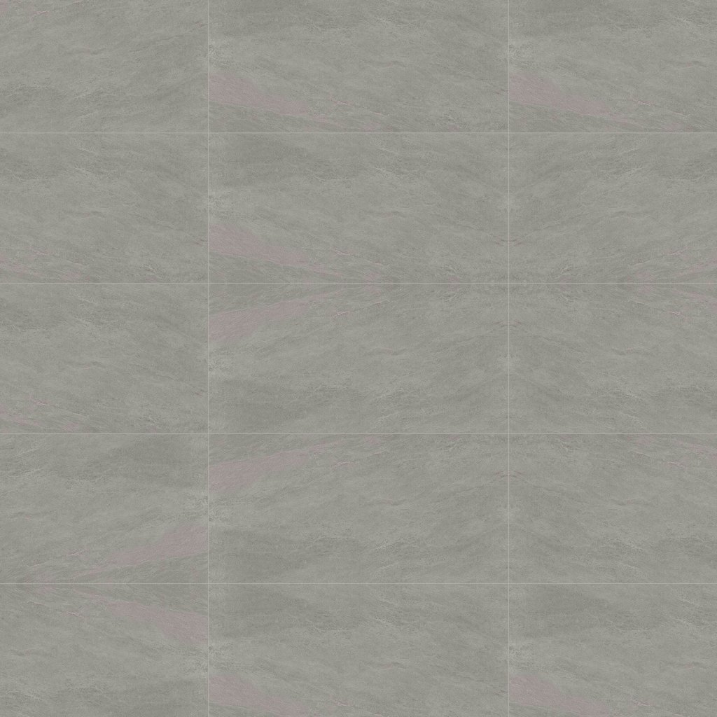 Marble Systems Light Grey Matte Slate Look Porcelain Tile 12x24 - Light Grey
