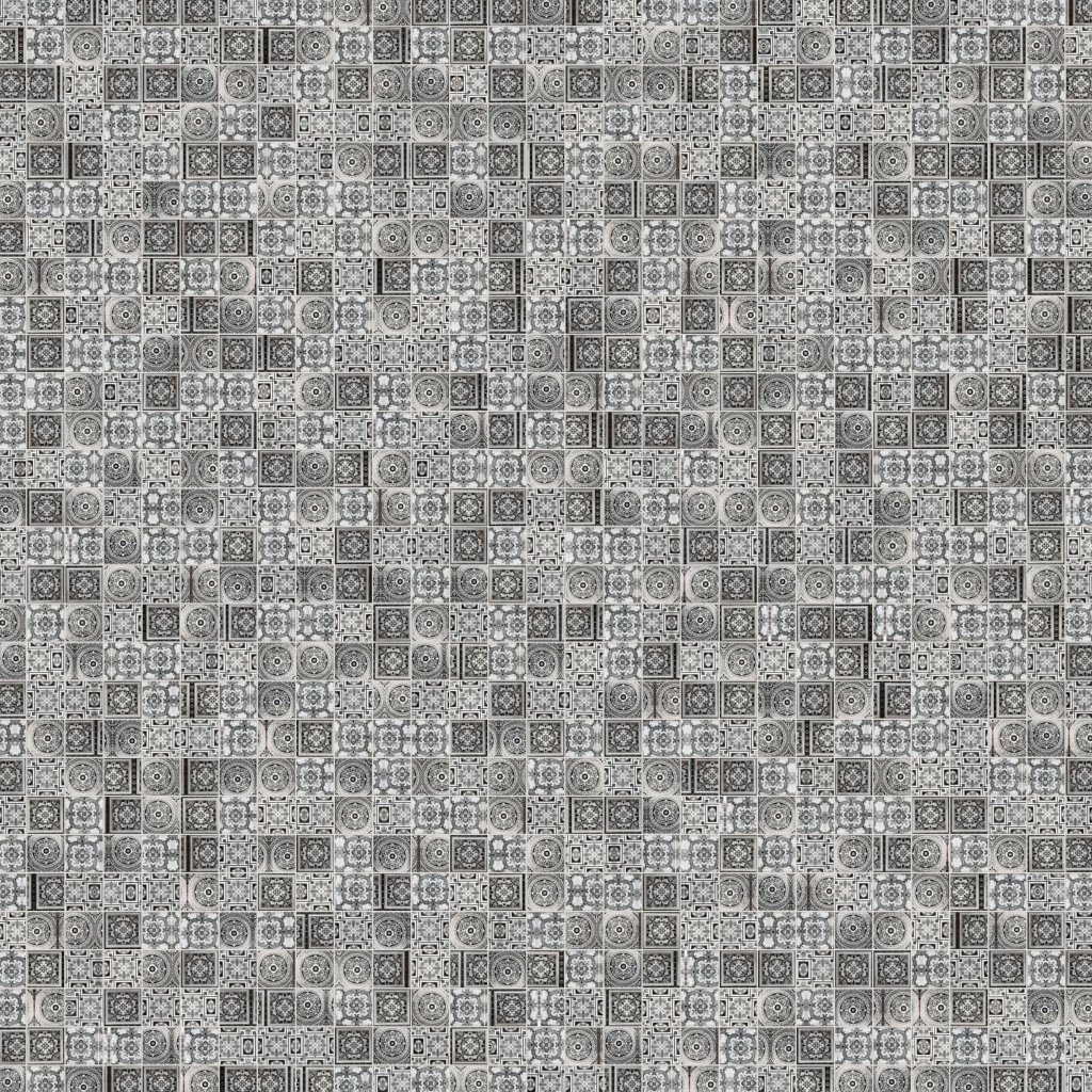 Qualis Ceramica Riviera Tileworks Chelsea Matt & Shiny Glass Patchwork Pattern 2"x2" White Grey Mosaic