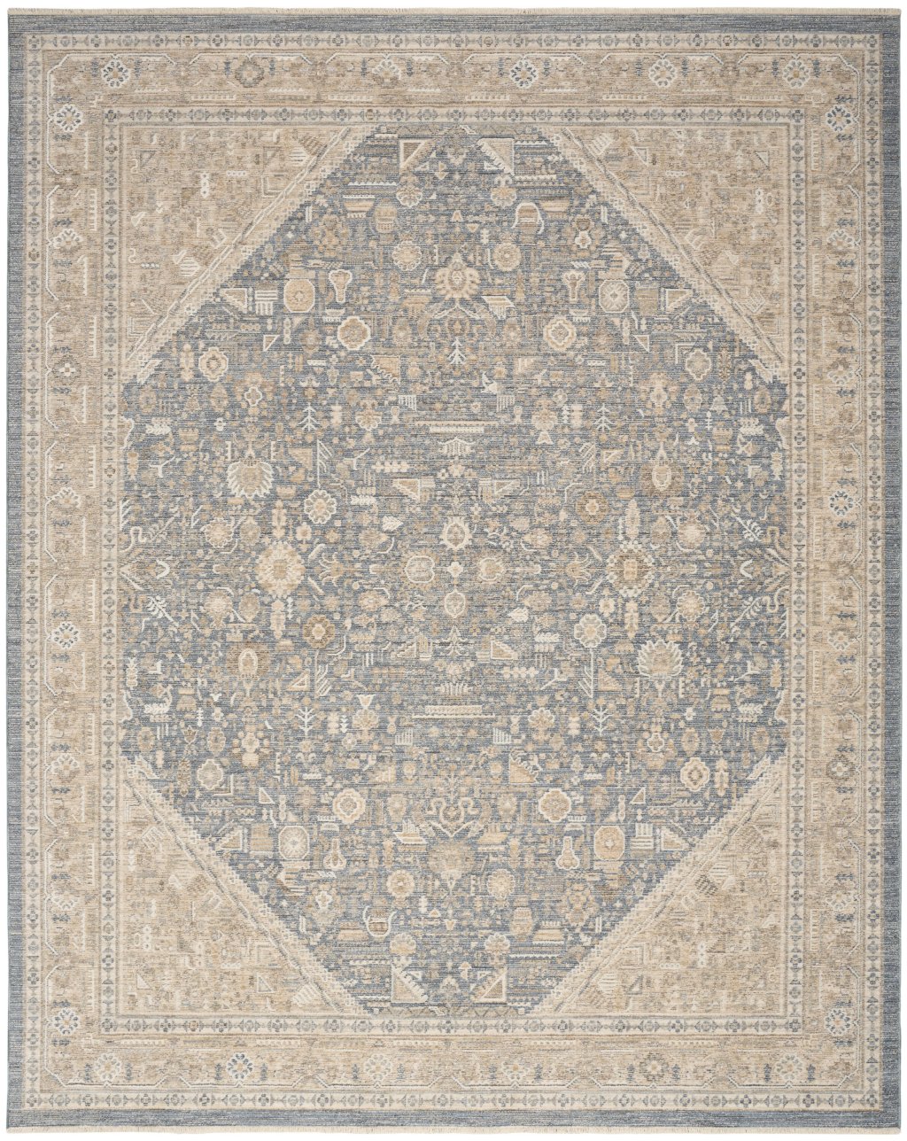 Nourison Home Nourison Retreat RET03 9'6" x 13'2" Ivory Blue Vintage Indoor Rug