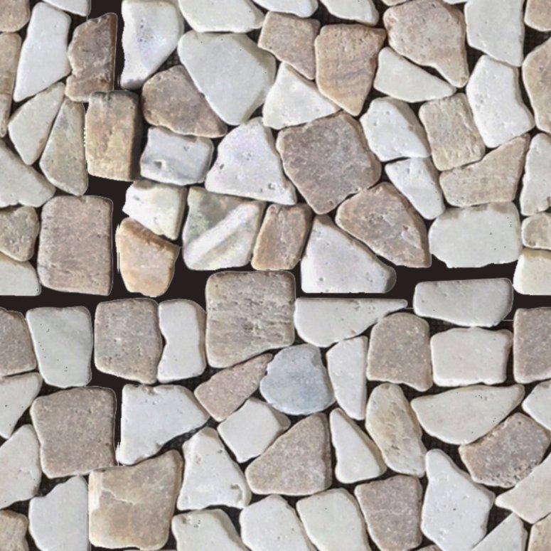 Qualis Ceramica Riviera Tileworks Chelsea Onyx White Mini Opus Interlocking Mosaic