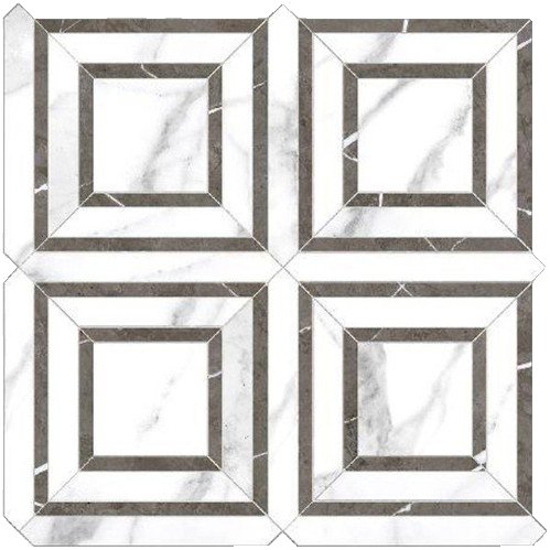 Qualis Ceramica Ardor Love Piazza Polished Mosaic - Black