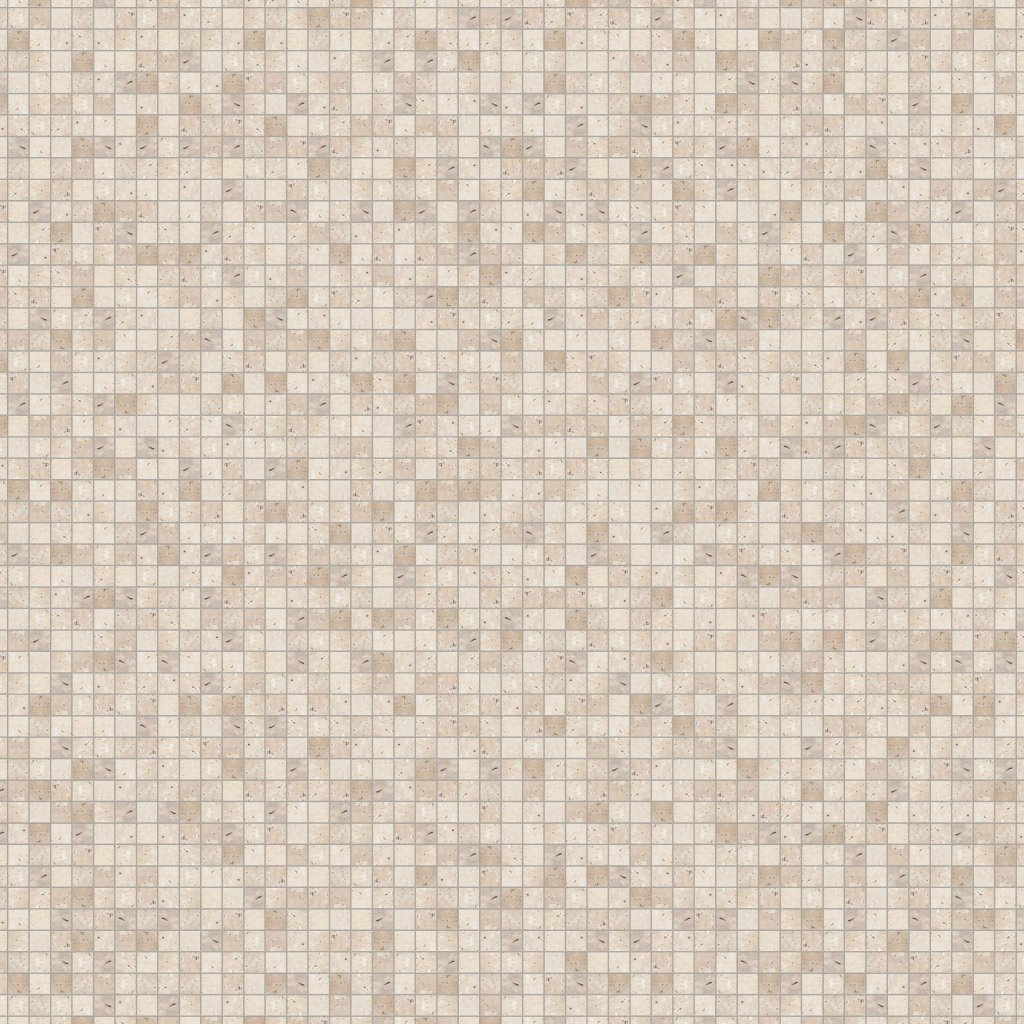 Marble Systems Ivory Tumbled 1x1 Travertine Mosaic 12x12 - Ivory