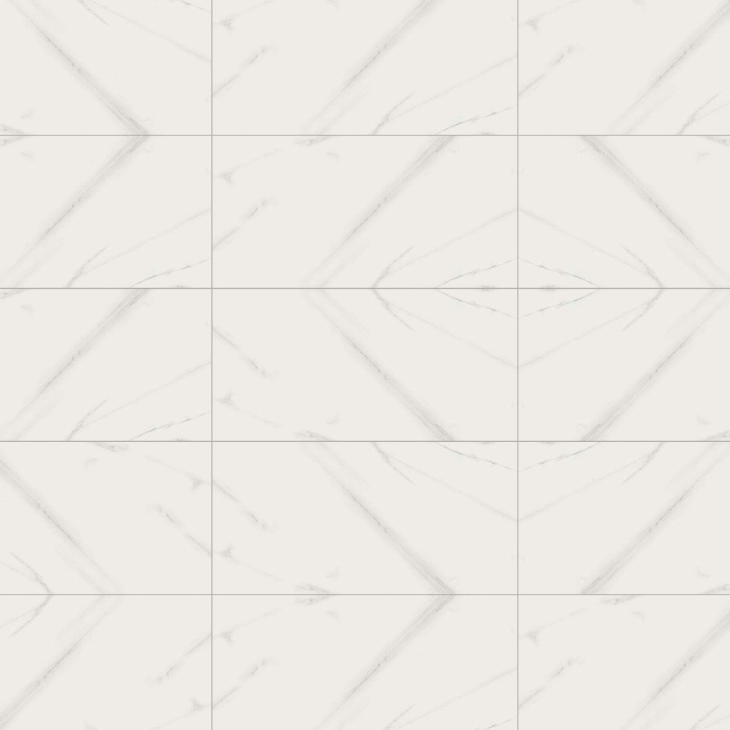 Marble Systems Carrara Polished Marble Look Porcelain Tile 12x24 - Carrara