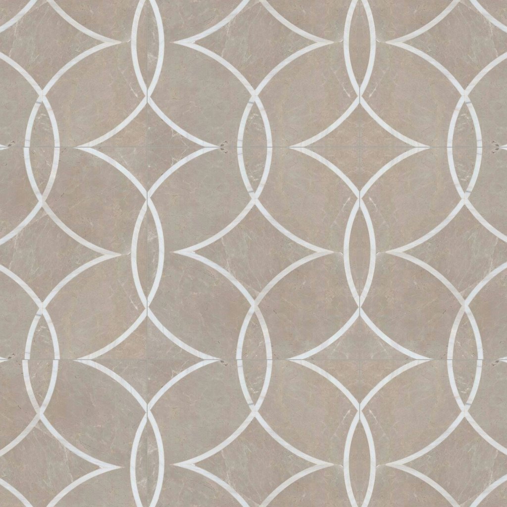 Marble Systems Graceful Cirque Polished Porcelain Backed Patterned Marble Tile 24x24 - Graceful Cirque