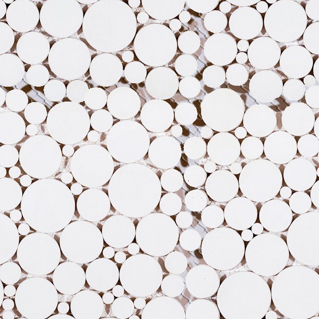 Qualis Ceramica Riviera Tileworks Chelsea White Reconstituted Round Interlocking Mosaic