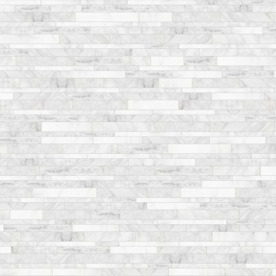 Qualis Ceramica Bianco Venatino Random Strip Polished Mosaic - 12" x 15"