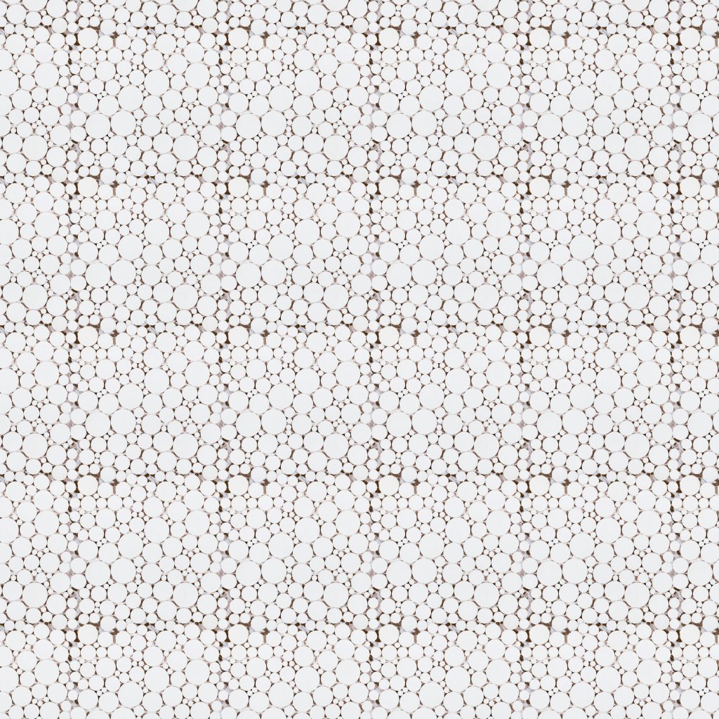 Qualis Ceramica Riviera Tileworks Chelsea White Reconstituted Round Interlocking Mosaic