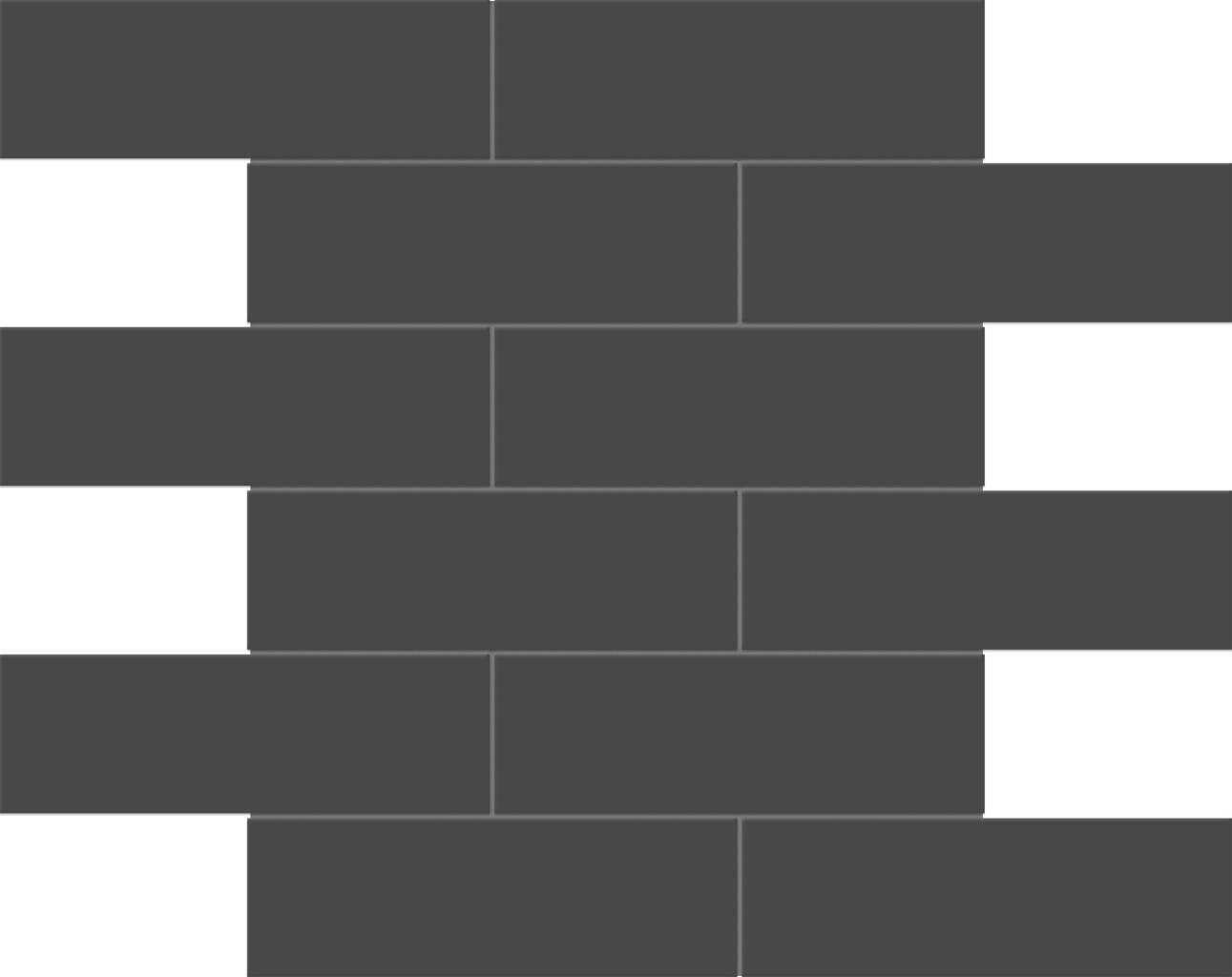 Qualis Ceramica Traditions Retro Black 2X6 Glossy Mosaic - Black
