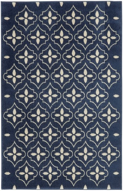 Nourison Home Nourison Nourison Essentials NRE04 4' x 6' Navy Ivory Modern Rug - 4' x 6'