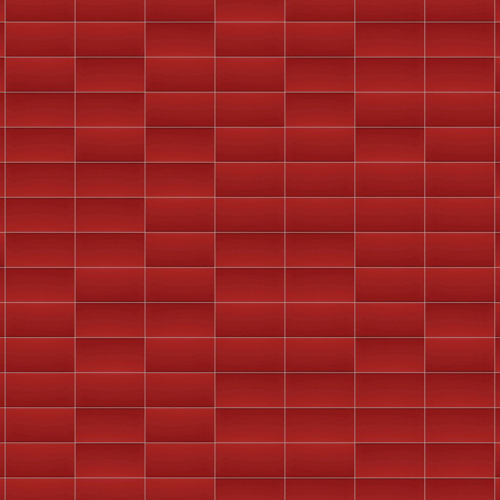 Marble Systems Red Glossy Ceramic Tile 4x8 - Red
