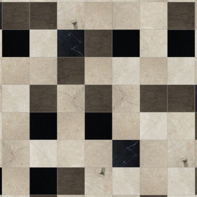 Marble Systems Black, Britannia, Bosphorus Honed 4x4 Marble Mosaic 16x16 - Black - 16" x 16" x 3/8"