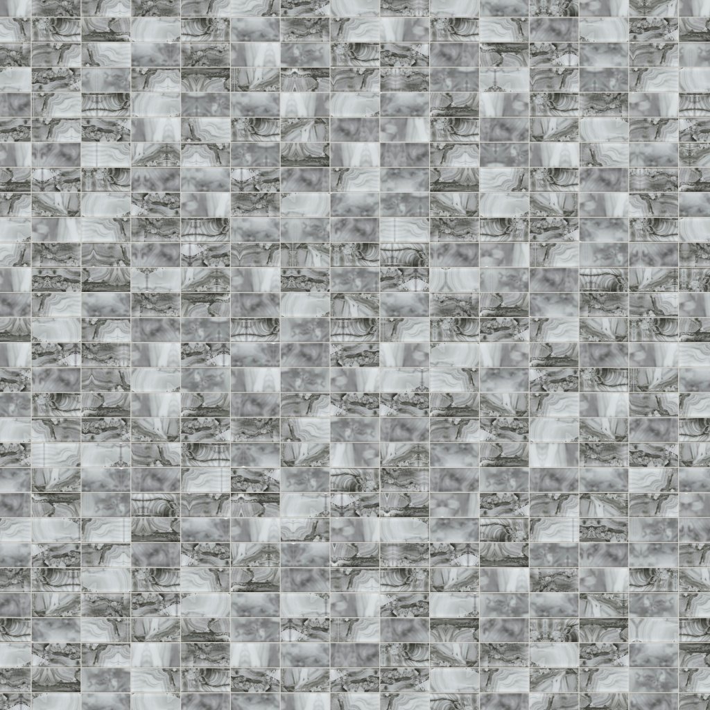 Qualis Ceramica Riviera Tileworks Chelsea Onyx Pattern Grey Glass Sheet Mosaic