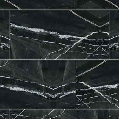 Qualis Ceramica Royal Stoneworks 24X48 Regal Black Vein Vintage Pv - Alternating 1/3