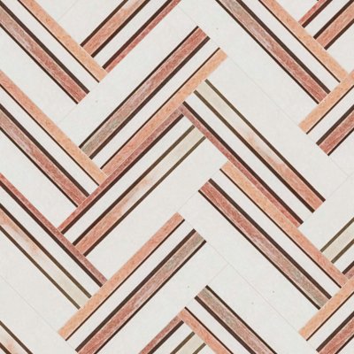 Qualis Ceramica Hamptons Collection Rosey Weave Mosaic - 9x10"