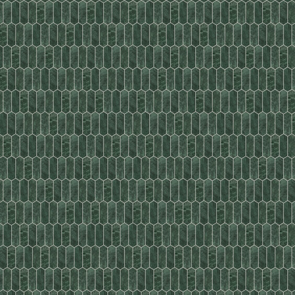 Qualis Ceramica Diosa Verde 2x6 Picket Mosaic