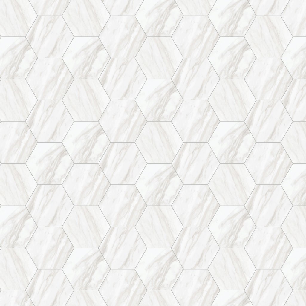 Daltile Perpetuo Timeless White, Hexagon, 8, Matte - Timeless White
