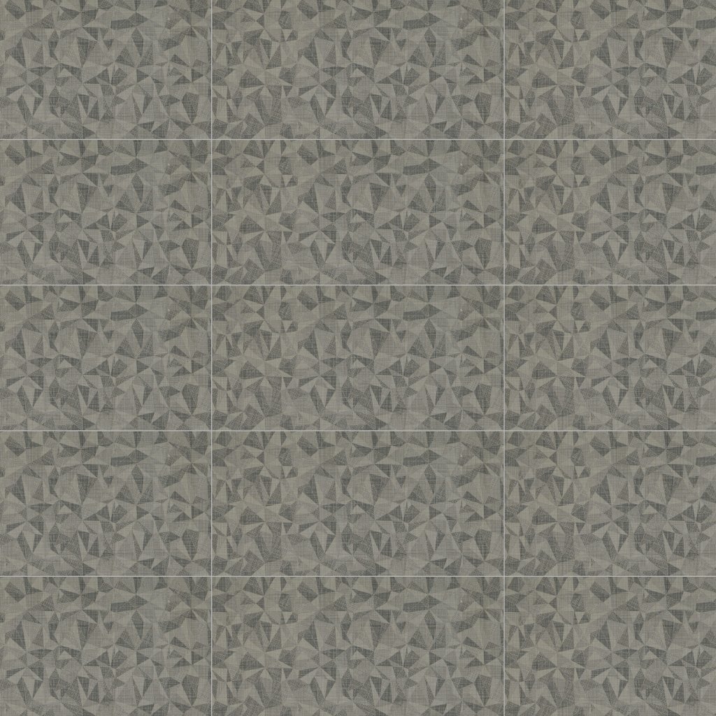 Daltile Fabric Art Ashen Steel Prism, Rectangle, 12X24, Modern Kaleidoscope, Matte - Ashen Steel Prism