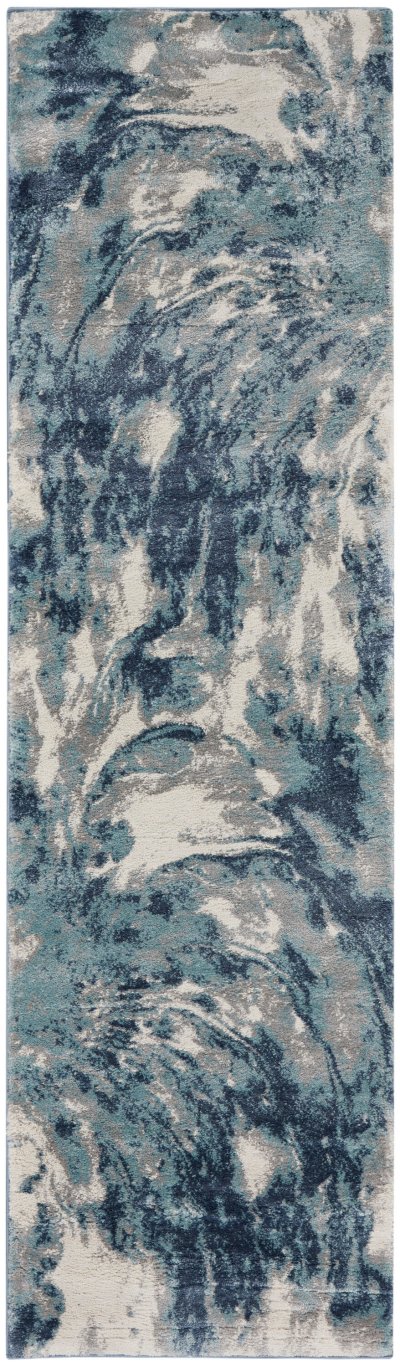 Nourison Home Nourison American Manor AMR03 9' x 12' Blue Ivory Modern Indoor Rug - 2'2" x 7'6"
