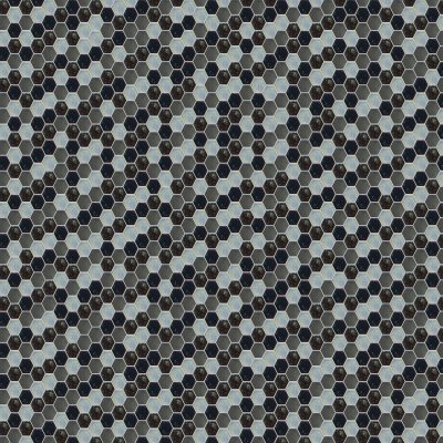 Qualis Ceramica Riviera Tileworks Chelsea Hexagon Mix Grey Glass Interlocking Mosaic - 12"x 12"