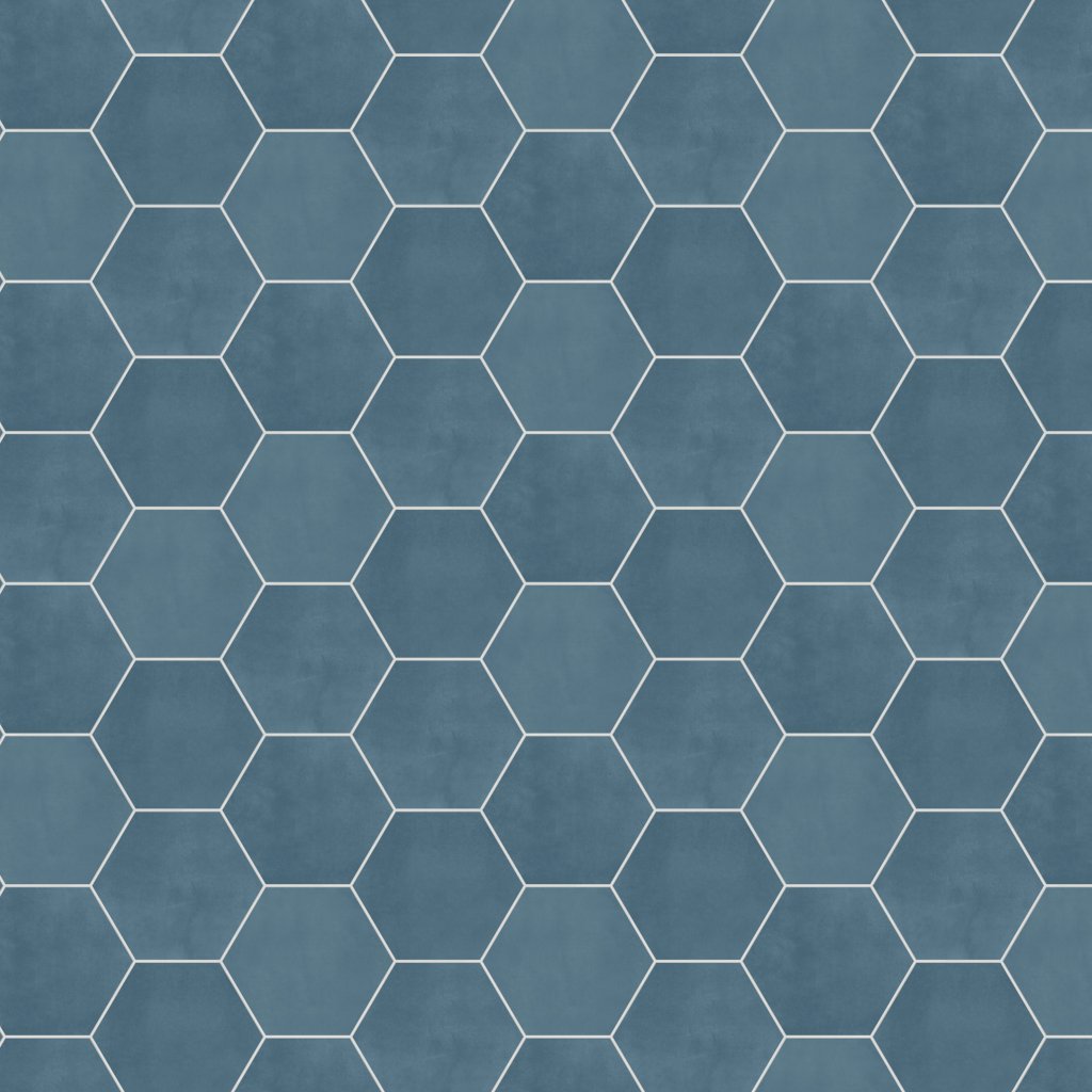 Daltile Scrapbook Keepsake Blue, Hexagon, 8X9, Matte - Keepsake Blue