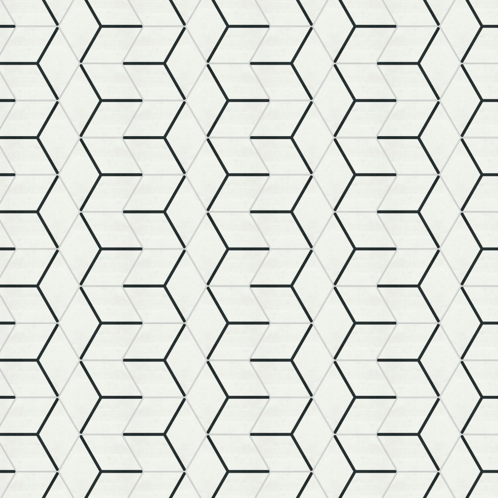 Daltile Bee Hive Medley Cube Positive, Cube Positive, 8 1/2X10, Matte - Cube Positive