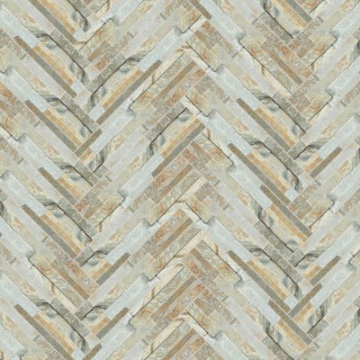 Qualis Ceramica Ledger Stone 6x24 Split Face - Herringbone