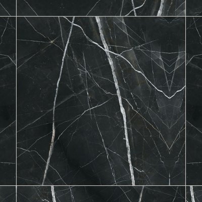 Qualis Ceramica Royal Stoneworks 48X48 Regal Black Vein Polished - Grid