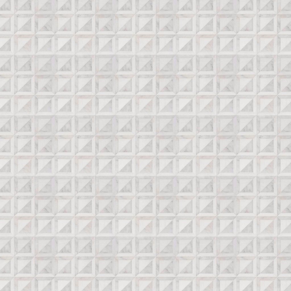 Marble Systems Snow White, Avalon Multi Finish York Marble Mosaic 11 15/16x11 15/16 - Snow White, Avalon