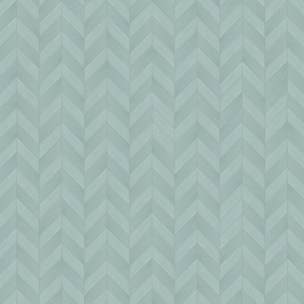Marble Systems Witty Green Glossy Chevron Ceramic Tile 2x6 - Witty Green