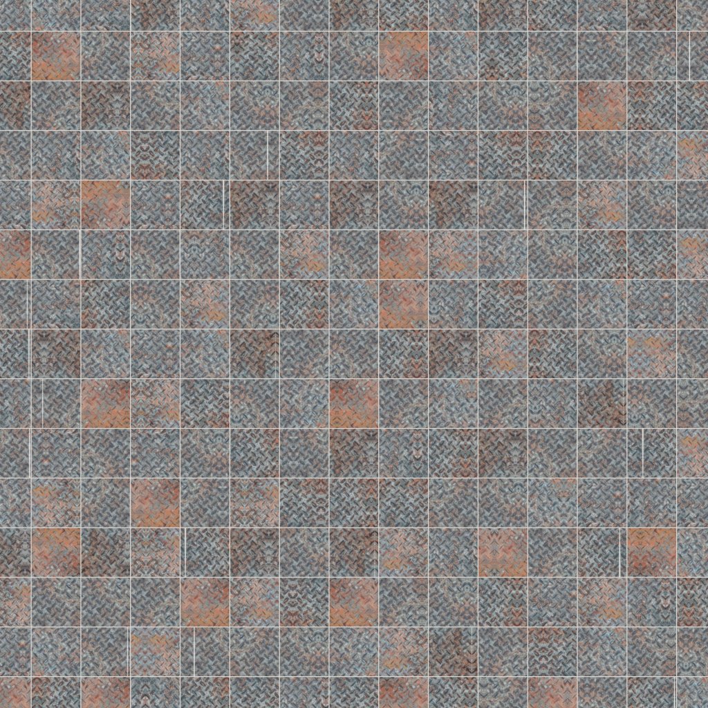 Qualis Ceramica Riviera Tileworks Chelsea 4"x4" Rust Industrial Relief Pattern Glazed Ceramic Mosaic