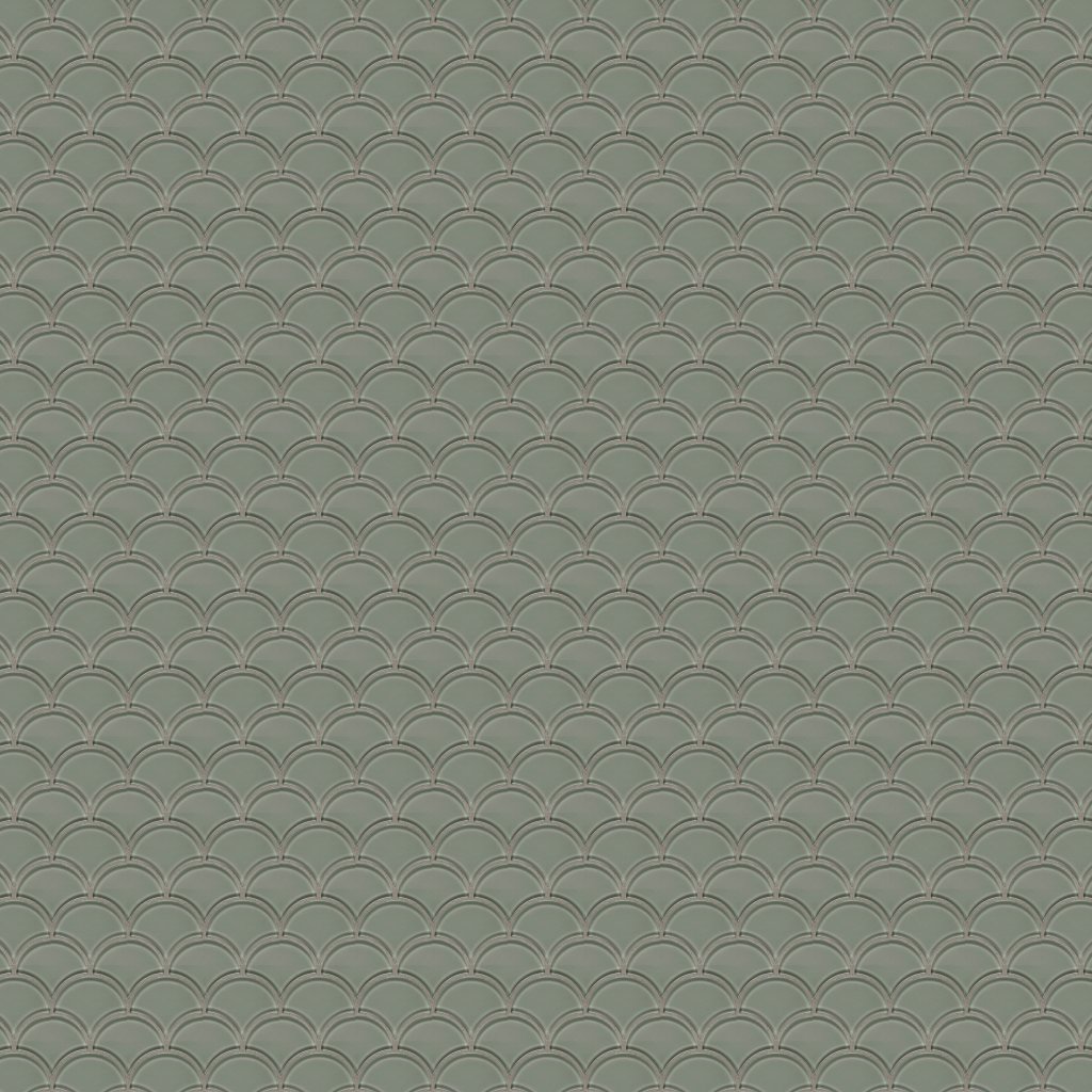 Qualis Ceramica Element Smoke Scallop Mosaic