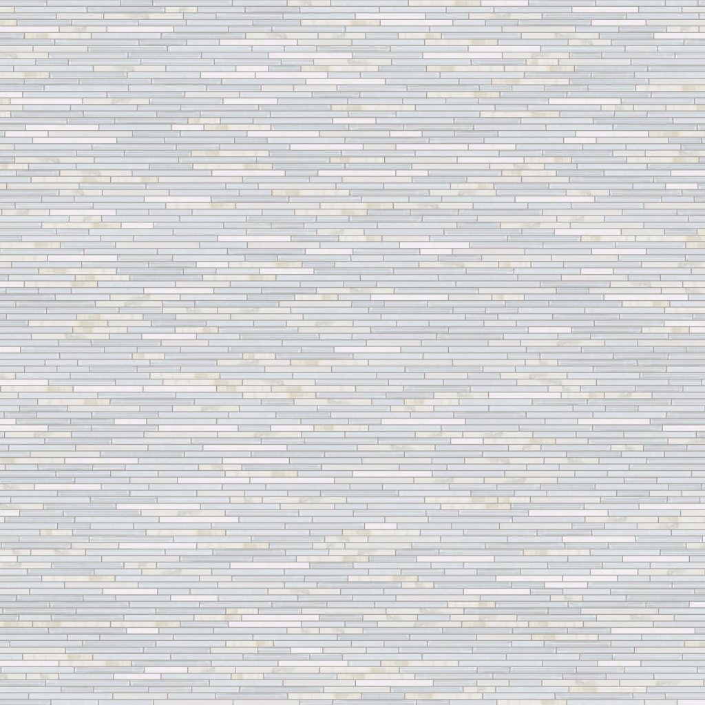 Marble Systems Bianco Granita Glossy Liner Blend Glass Mosaic 12x12 - Bianco Granita