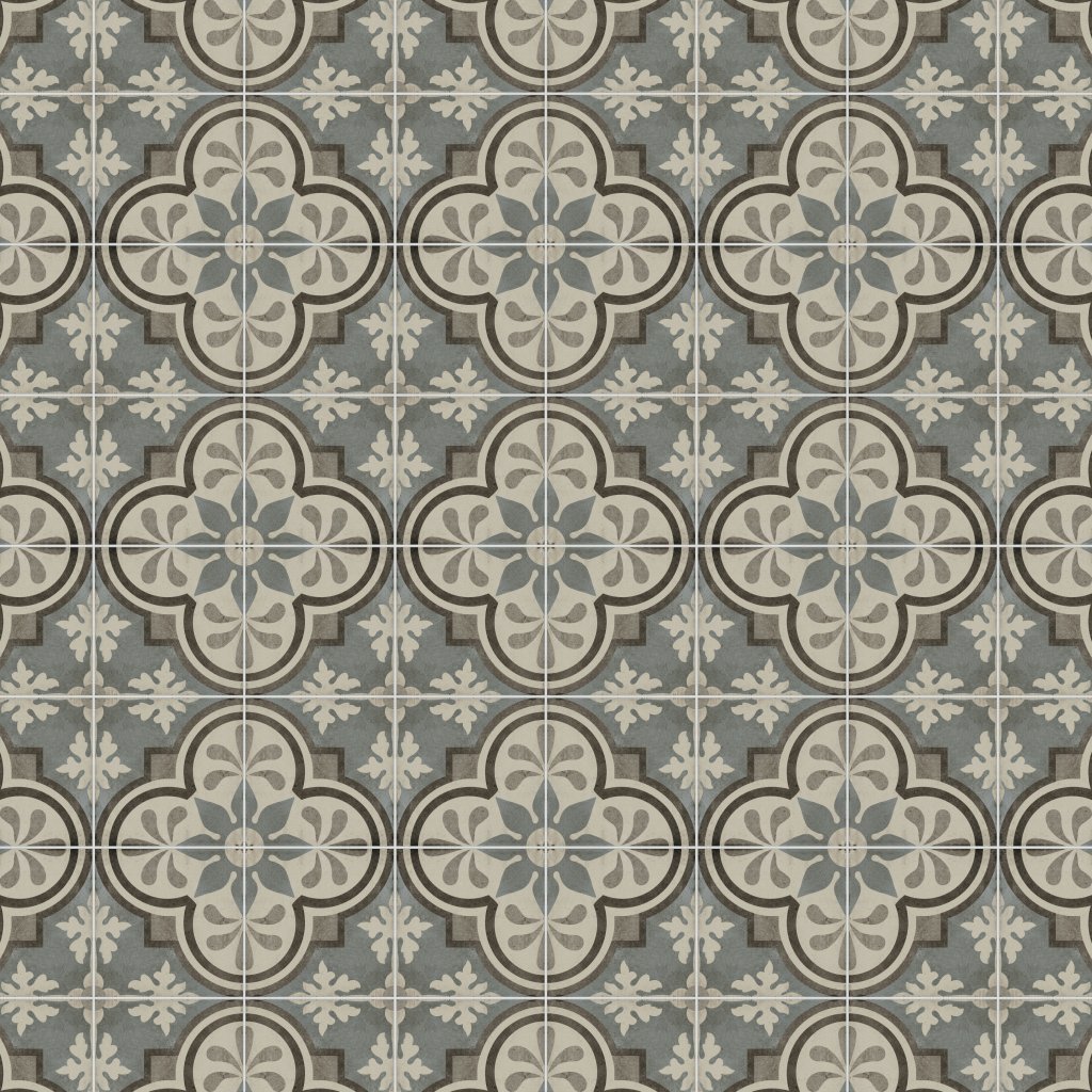 Daltile Quartetto Cool Grande Fiore, Grande, 8X8, Matte - Cool Grande Fiore
