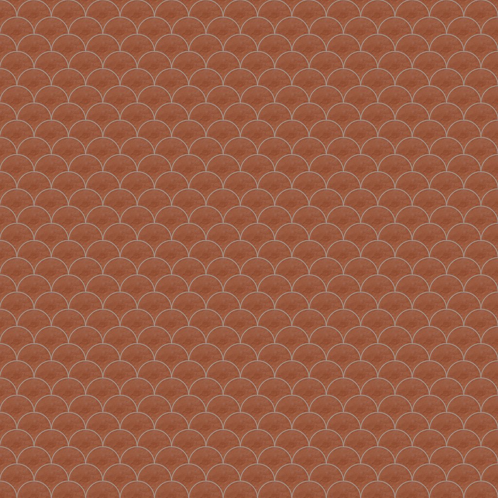 Marble Systems Hand Made Matte Fan Terracotta Tile 8 - Hand Made