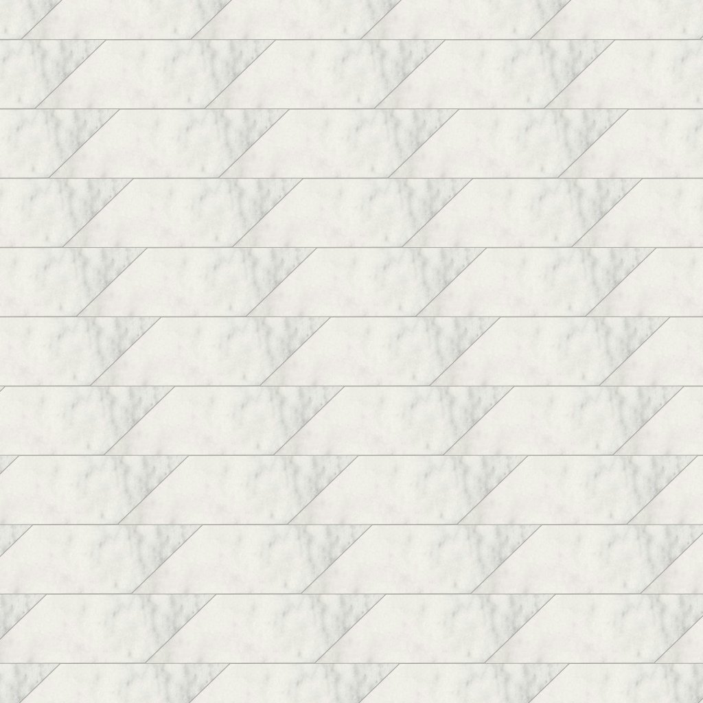 Marble Systems Glacier Honed Chevron Marble Tile 5x17 - Glacier
