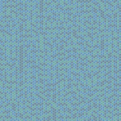 Qualis Ceramica Riviera Tileworks Chelsea Hexagon Mix Blue Glass Mosaic - 12"x 12"