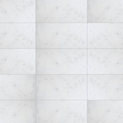 Marble Systems Bianco Carrara Polished Marble Look Porcelain Tile 12x24 - Bianco Carrara - 12" x 24" x 25/64"