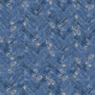 Qualis Ceramica Jamaica 3x11 Blue Gloss - Herringbone