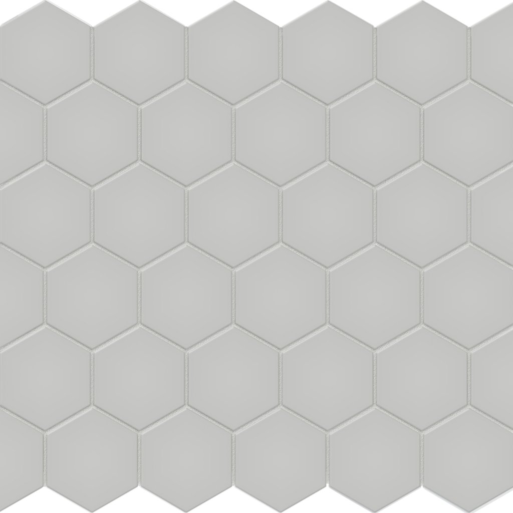 Qualis Ceramica Traditions Loft Grey 2" Hexagon Matt Mosaic - Grey